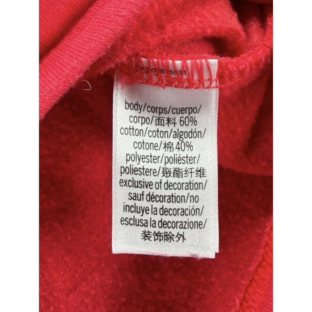 Victoria Sport Women's L Red Long Sleeve Top Silver Spellout Graphic Sleeve - Picture 2 of 8